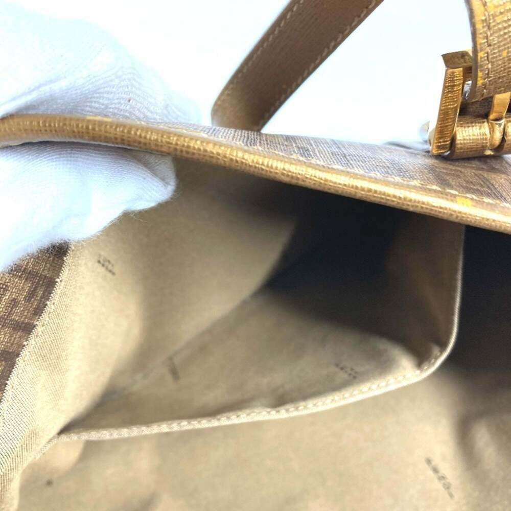 FENDI Gold Leather Zucca Shoulder Bag - Picture 7 of 16